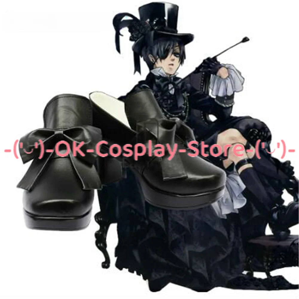 

Black Butler Cover Ciel Phantomhive Cosplay Shoes Boots Christmas Game Anime Halloween Custom Made