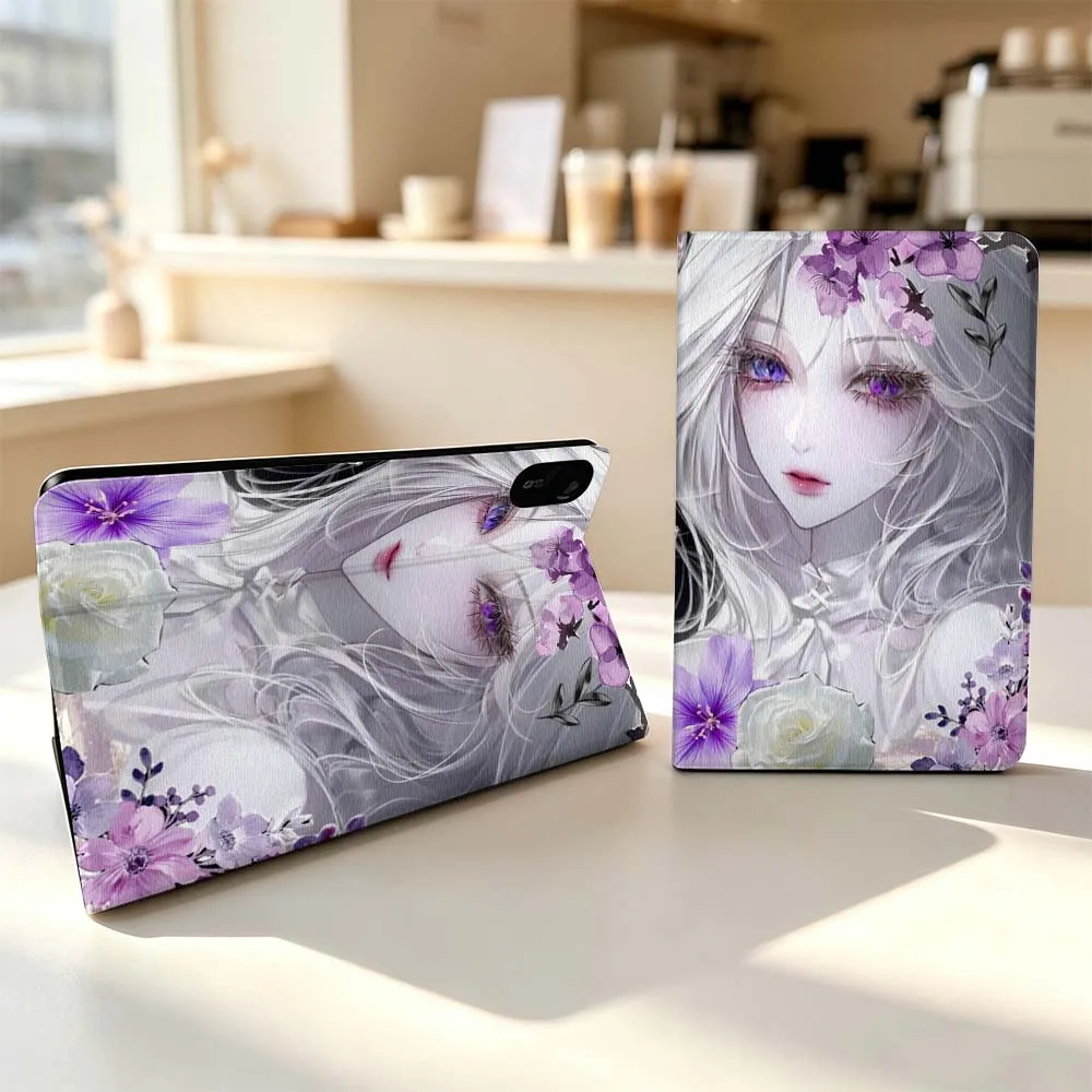 Cartoon Silver Hair Girl Fashion For Xiaomi Poco Redmi Pad 8 2 4 5 6 6S 7 7S SE Pro Max 14 11 8.7 11.2 12.5 Inch Tablet Case