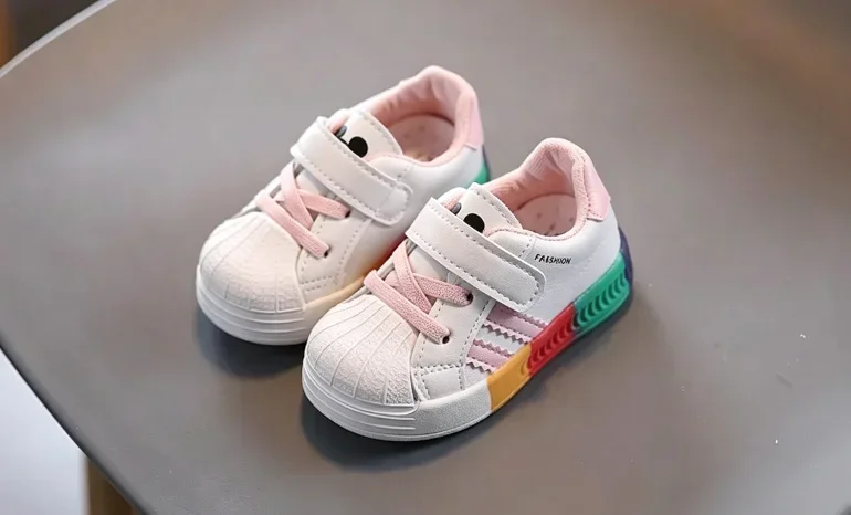 Kinder Freizeitschuhe Sneaker Jungen Sport Atmungsaktive Tennis-Sneaker Baby Kinder Mädchen Schuhe Frühling Mode Weiße Flache Laufschuhe – Detail 5