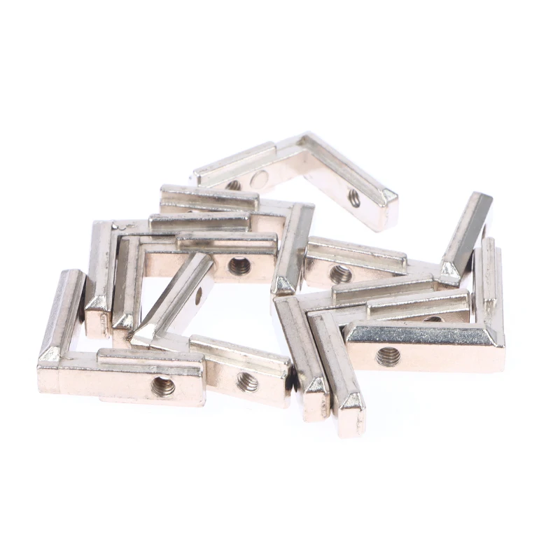 10pcs T-Slot L-Shape Aluminum Profile Internal Corner Joint Bracket Connector For Alu Profile With M4 Screw