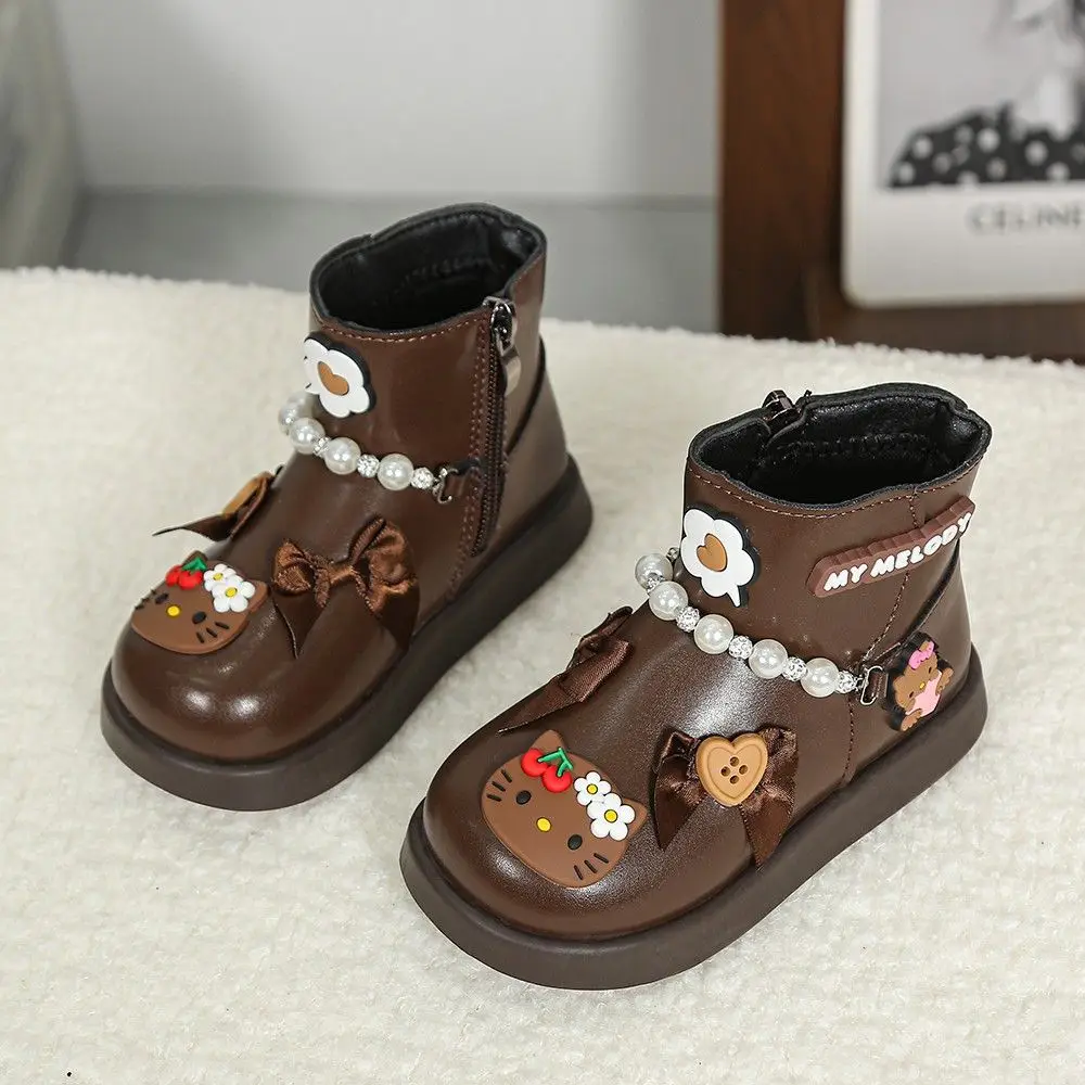 مرحبا كيتي سانريو الطفل فروي النعال الفتيات الفراء أحذية الأسنان الشتاء فتاة أحذية رياضية الرضع أحذية أطفال طفل الأطفال الأطفال