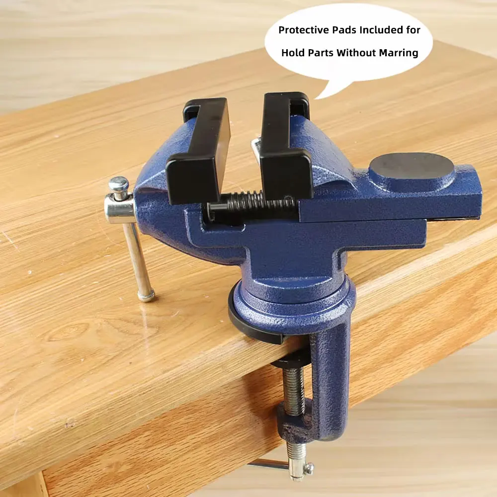 1PCS 360° Totatable Small Swivel Base Clamp-on Bench Vise Tools for Woodworking Repair Work