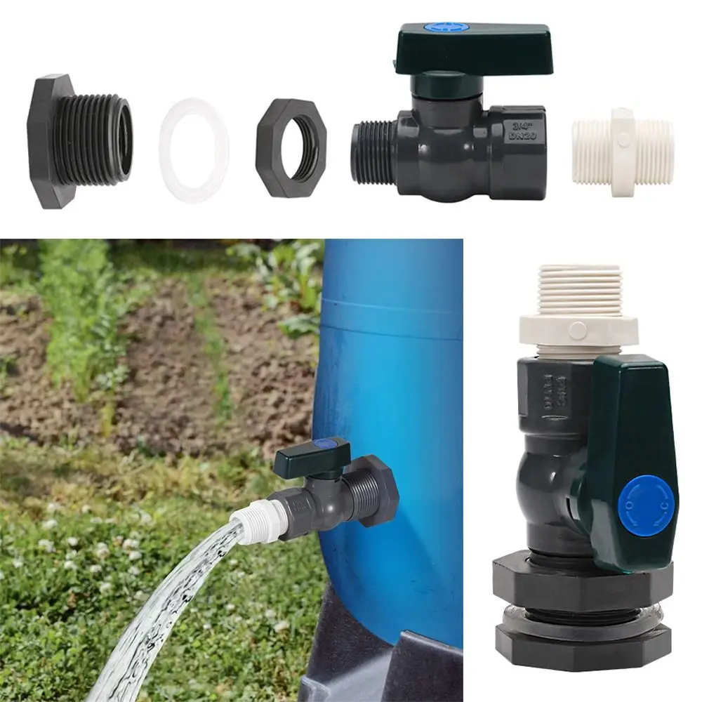 Practical PVC Rain Barrel Diverter Kit 3/4 Inch With Inner Connection Rain Barrel Valve Fitting Adapter