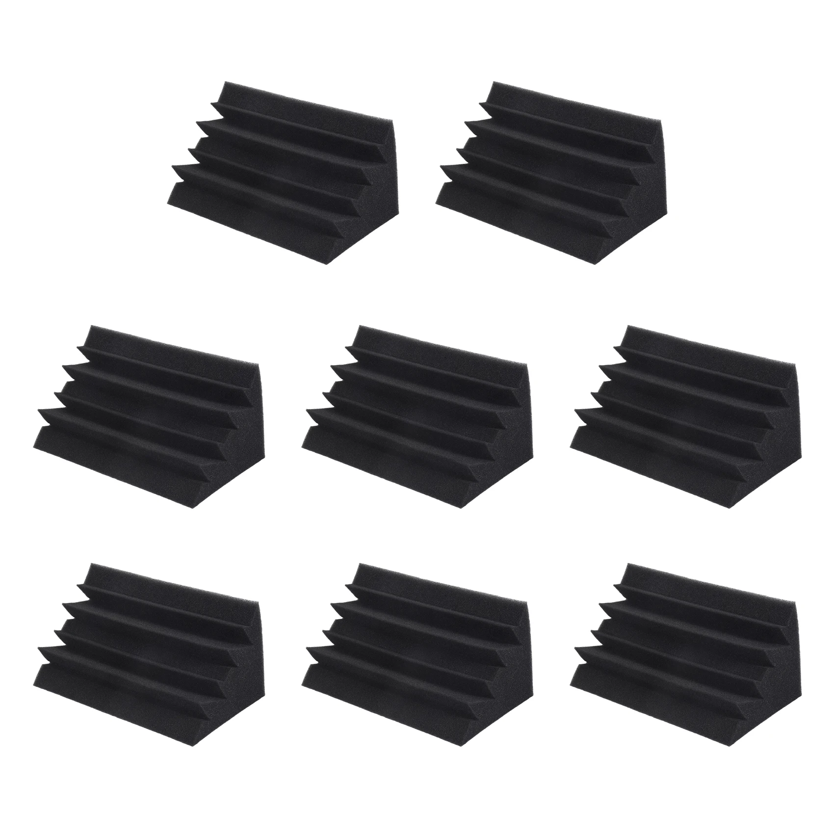 

2025 Trend New 8 Pack Of 4.6 In X 4.6 In X 9.5 In Black Soundproofing Insulation Bass Trap Acoustic Wall Foam Padding Studio Foa