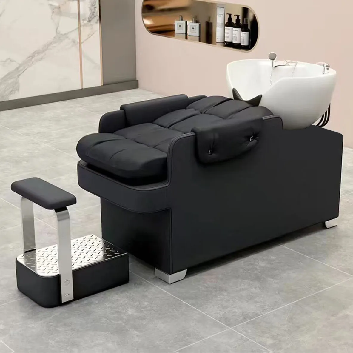 Fashion Trendy Shampoo Bed Luxury Modern Unique Ergonomic Shampoo Recliner Delicacy Nordic Cadeira De Barbearia Salon Furniture