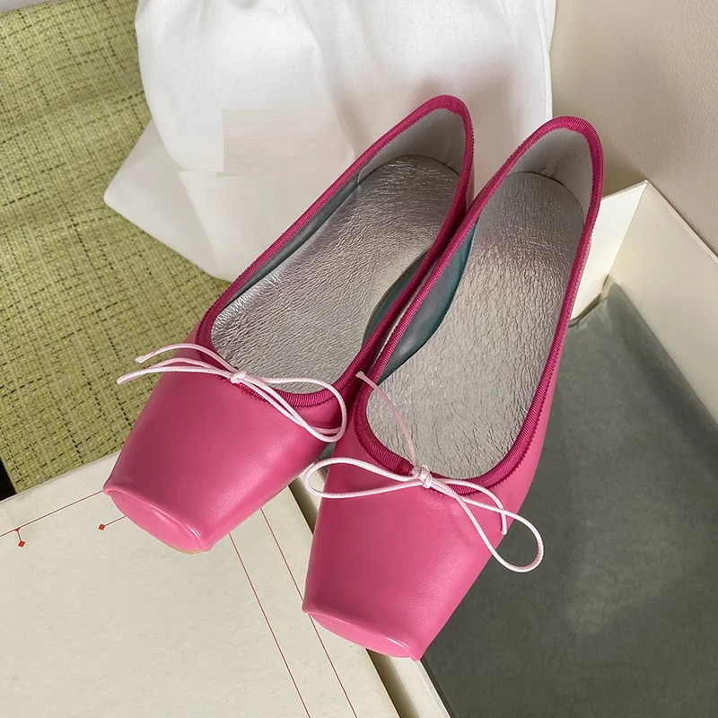 

Square Toe Ladies Shoes Candy Color Sweet Flats For Spring Ballet Flats Women Slip On Footwear Basic Style Woman Loafer Shoes