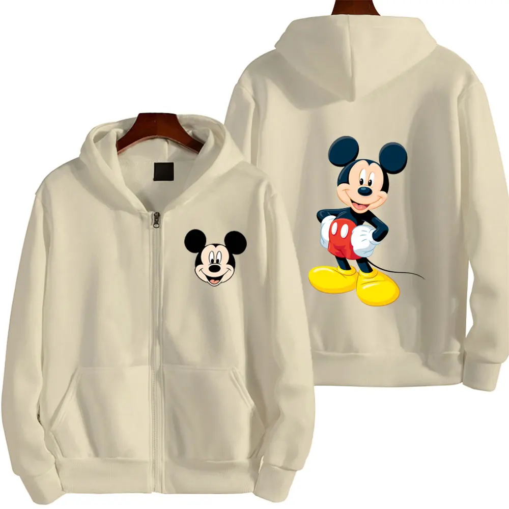 Womens zip up oversized jackets disney mickey mouse hoodie coats fall winter new sweatshirts and sweaters y2k clothing 2000s