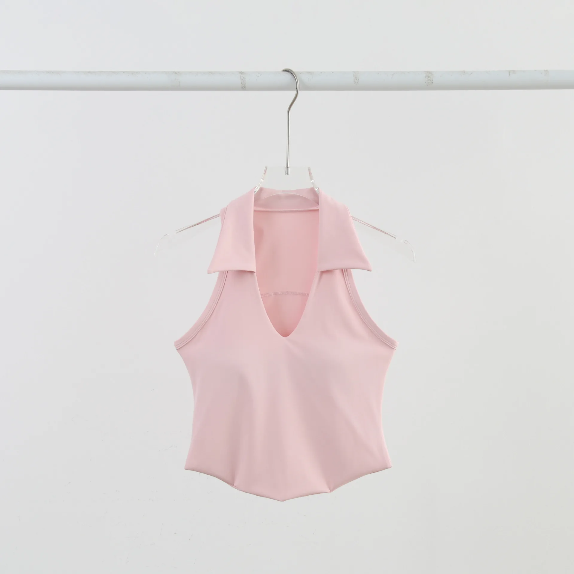 2026 New Style Turtleneck Yoga Vest Breathable Nude-Feeling Tight-Fitting Back Design Outdoor Sports Running Fitness Women's Top view 3