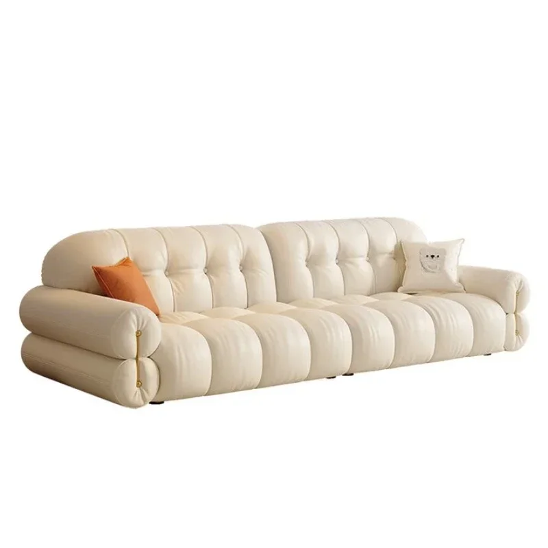 Leather sofa French cream style