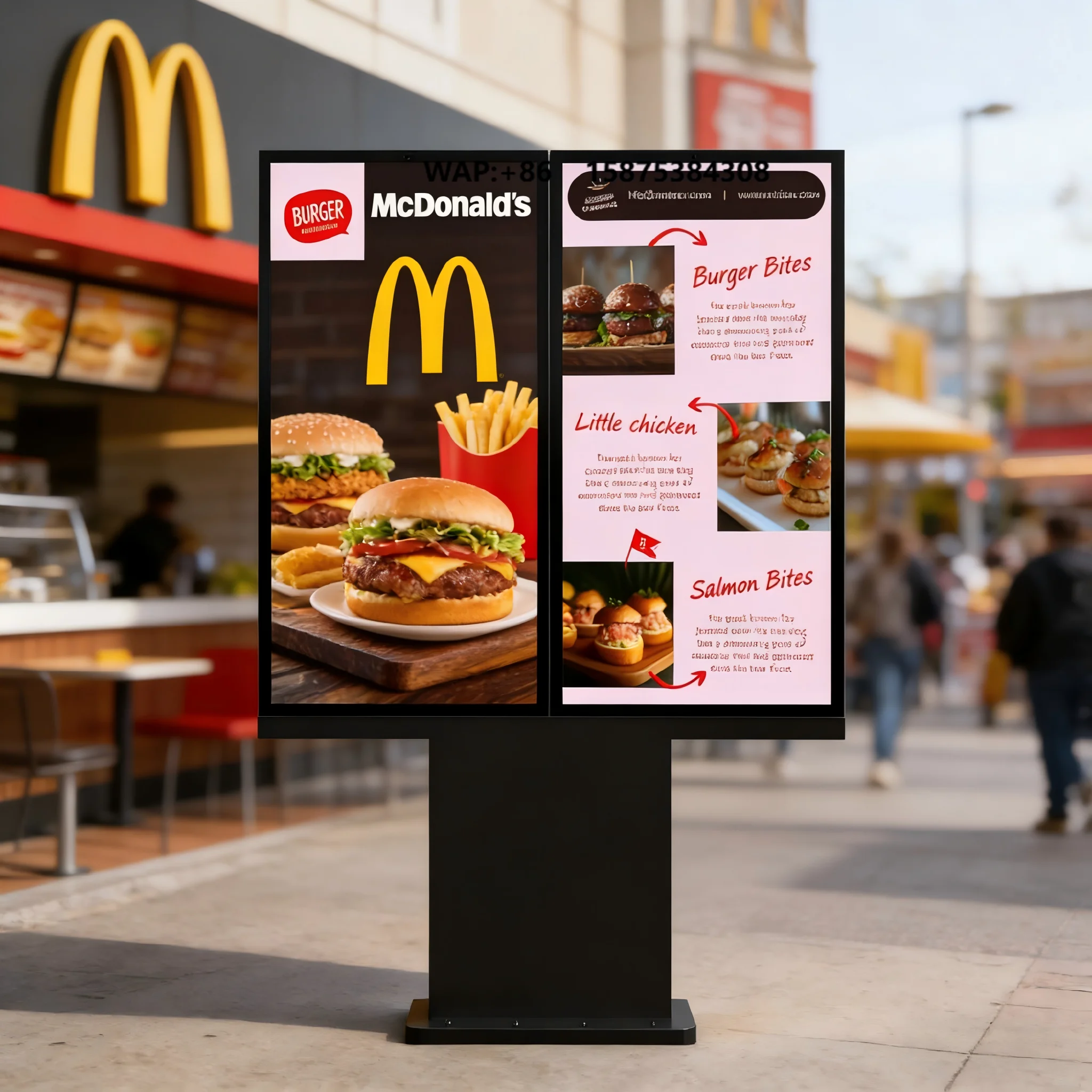 Ultra Slim Bezel Outdoor Digital Signage 3000 Nits IP66 Waterproof High Brightness LED Backlight LCD Advertising
