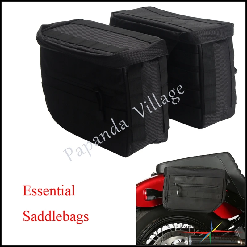 Motorcycle Travel Storage Bag Rear Luggage Pannier 1680D Denier  Ballistic Nylon Waterproof Saddle Bags For Harley Softail Dyna