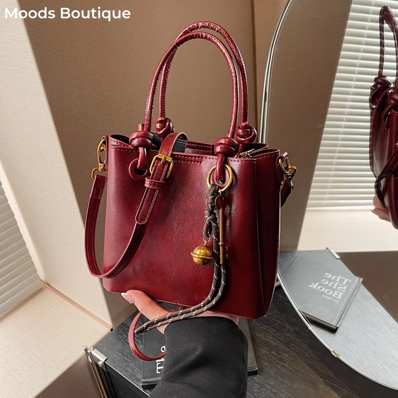 Quality Top-handle Bags For Women Multi Compartments Big Capacity Shoulder Crossbody Bucket Bag With Pendant 2024 Luxury Handbag