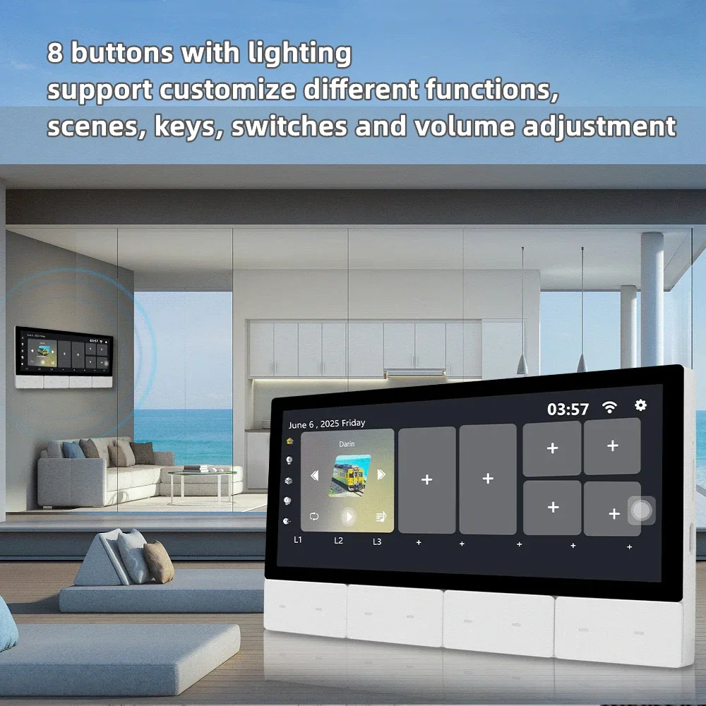 Anjielo Smart 6-Zoll-IPS-Display zentrales Bedienfeld Tuya-Gerät unterstützt Zigbee Control Scene Touchscreen
