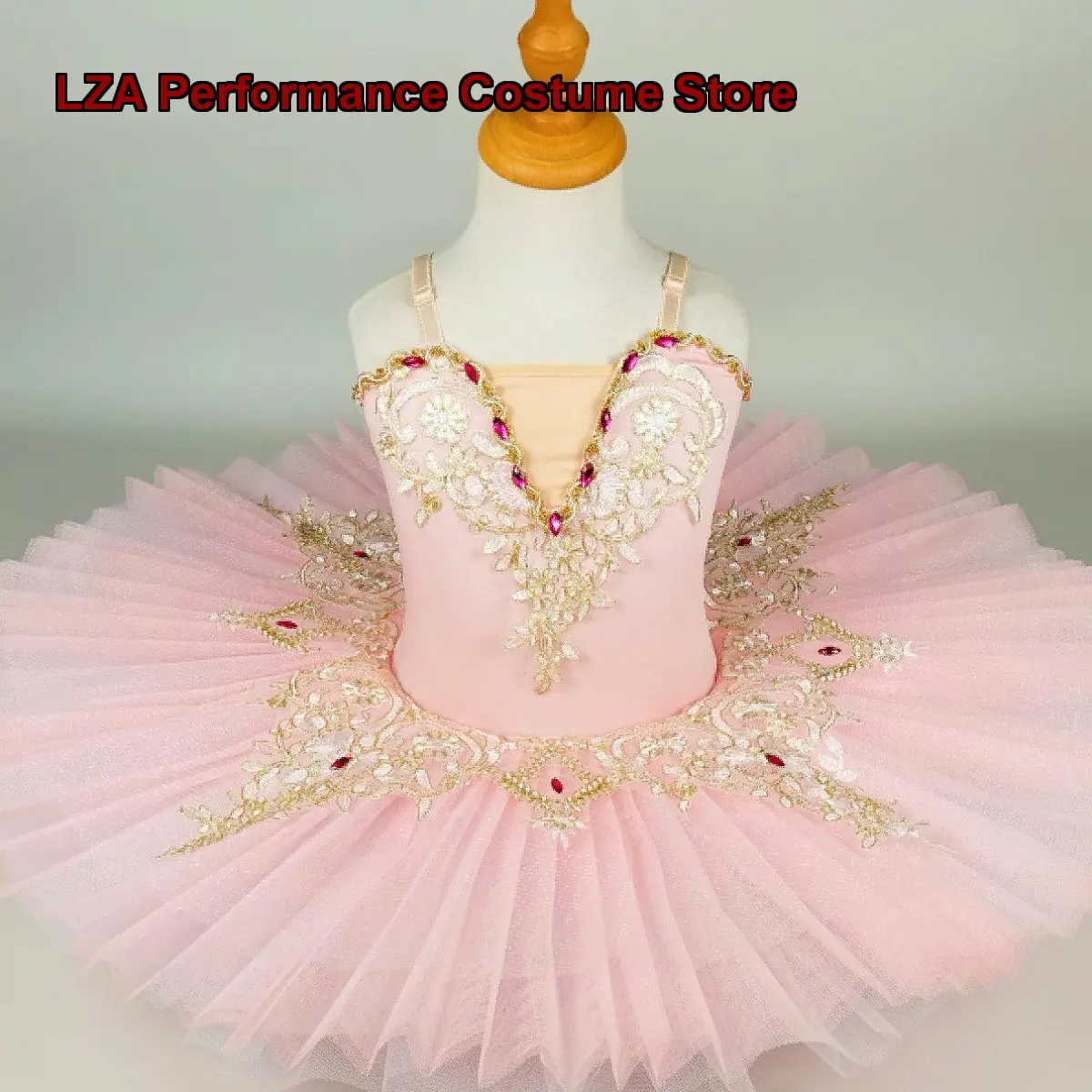 Children's Professional Hard Mesh Tutu Princess Performance Tutu Spaghetti Strap Kids