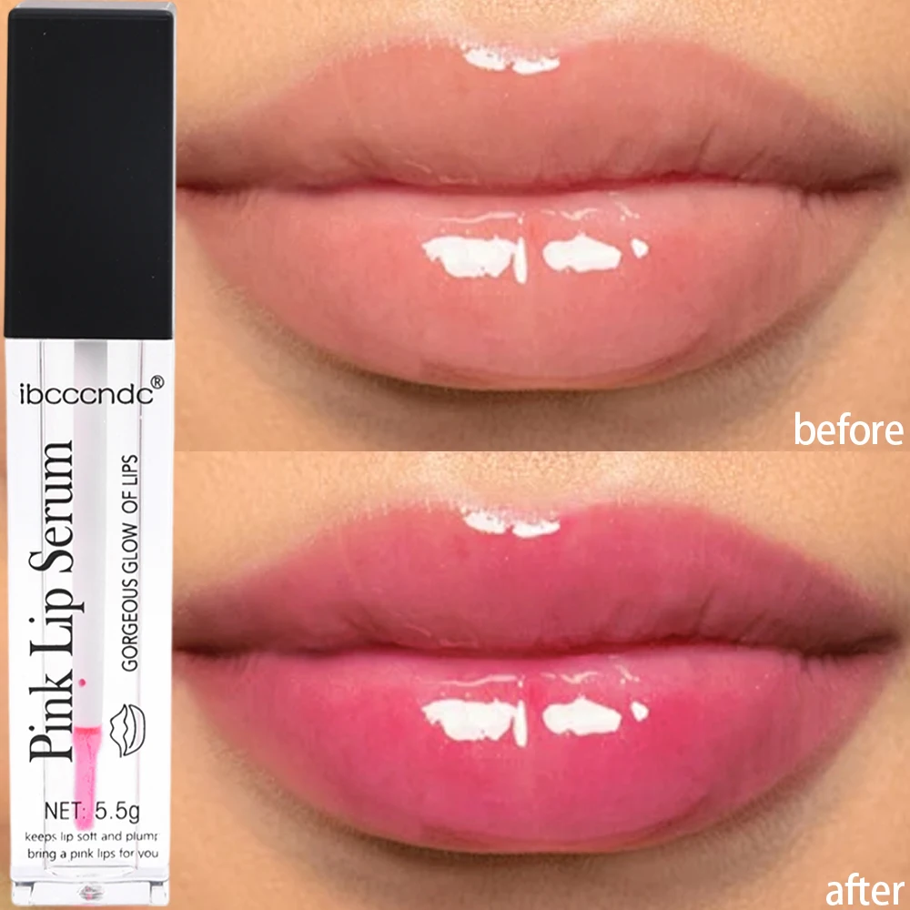 Brillo labial que cambia de Color, Bálsamo hidratante de gelatina, aceite cristalino Rosa transparente, Reduce las líneas de los labios, ilumina los labios, cuidado de los labios, cosméticos