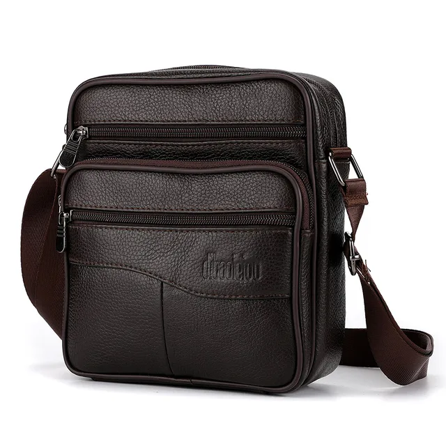 Męskie duże torby na ramię z prawdziwej skóry Wysokiej jakości torba na ramię Fashion Business Man Crossbody Messenger Bag Skórzane torby