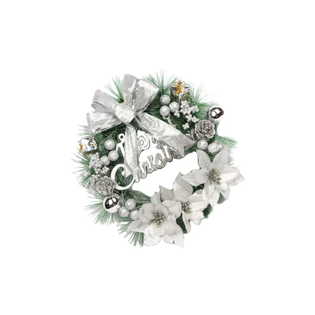 

30Cm Christmas Pine Wreath Door Window Decor Colorful Berries Bow Knot Simulated Flower Garland Party Decoration Reusable