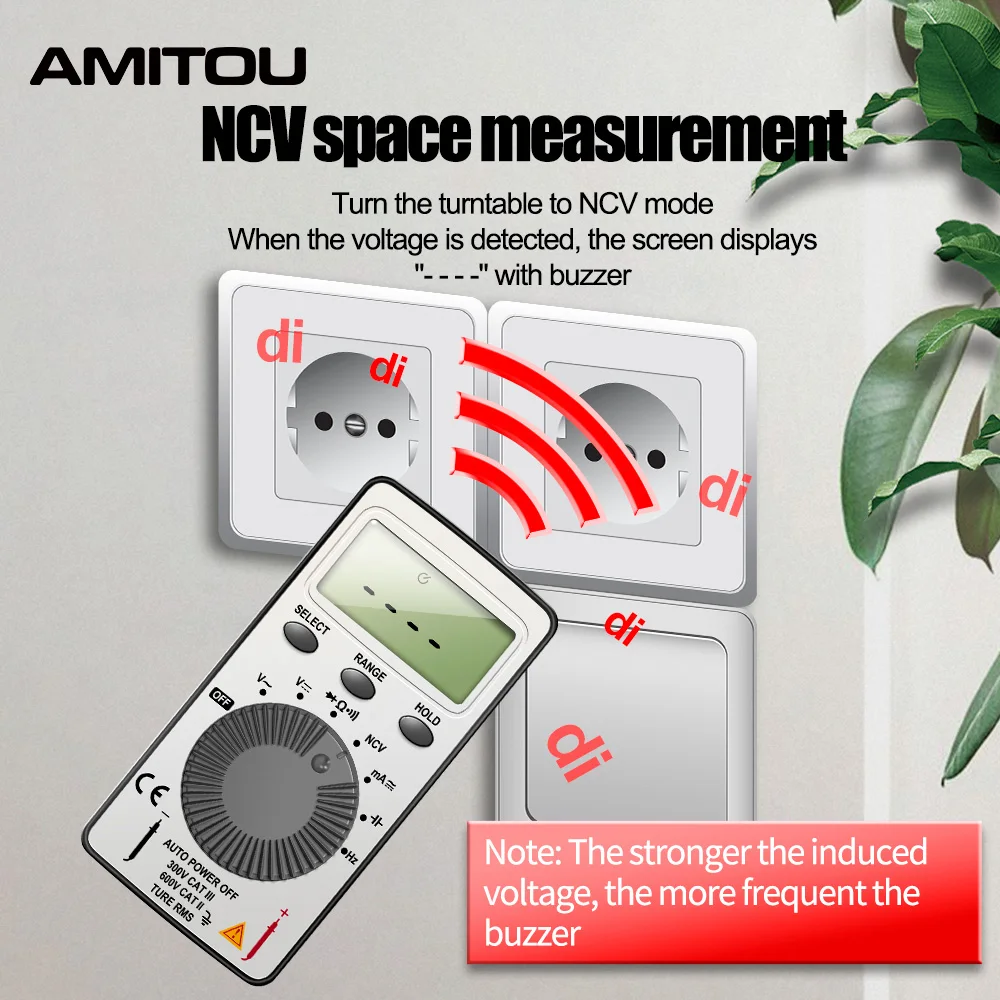 AMITOU AN101 1999 Counts Mini Professional Digital Multimeter AC/DC Voltage Tester Automotive Current Tester Electrician Tools