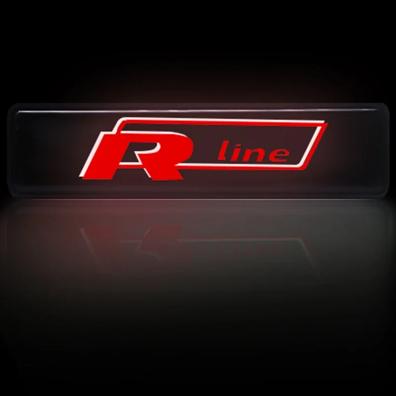 R Line Car LED Front Hood Grille Light Emblem Badge Decor for VW Golf 5 6 7 Polo Passat Jetta Tiguan CC Scirocco Lavida Santana
