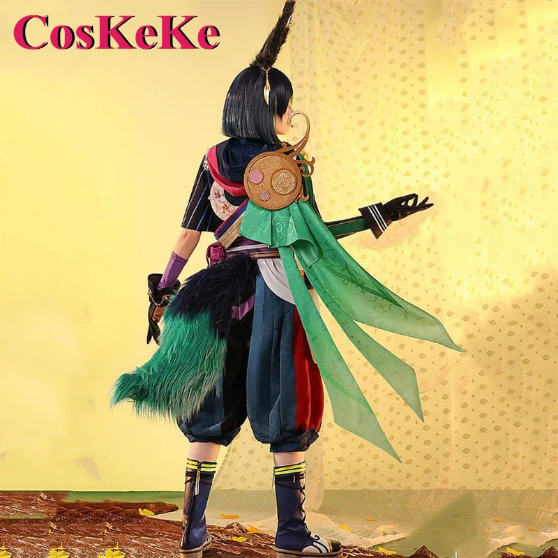 Coskeke tighnari cosplay anime jogo genshin impacto traje bonito uniforme de batalha masculino festa de halloween role play roupas S-XXL