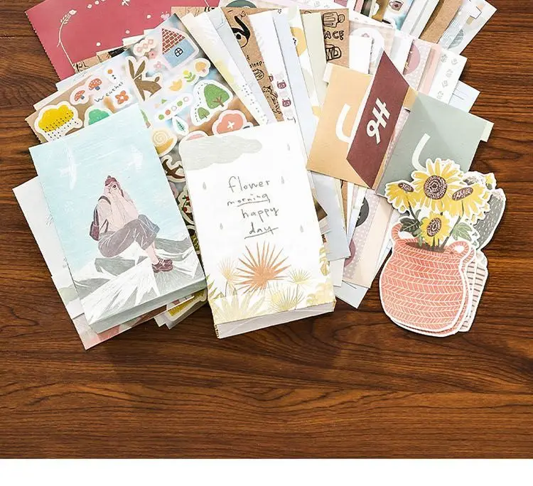 Chaoyu Koreanischer Ins-Style Journal-Materialien-Set, Hochwertiges Salz-Stil Charaktermuster-Sticker-Materialpapier, Ita Bag DIY-Materialien – Detail 5