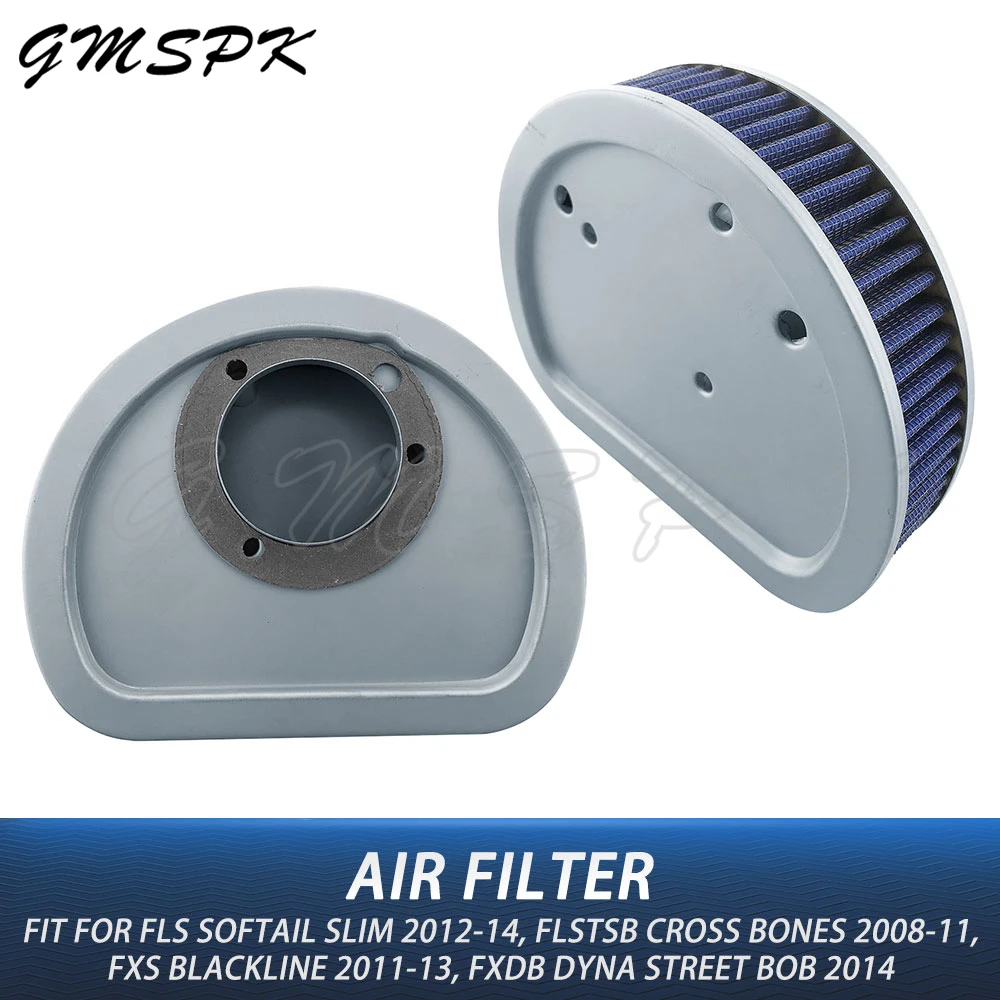 Motorcycle Air Filter Intake Cleaner HD-1611 Fit for Harley Softail FXDB Dyna Street Bob Blackline Fat Boy FLSTSB Cross Bones