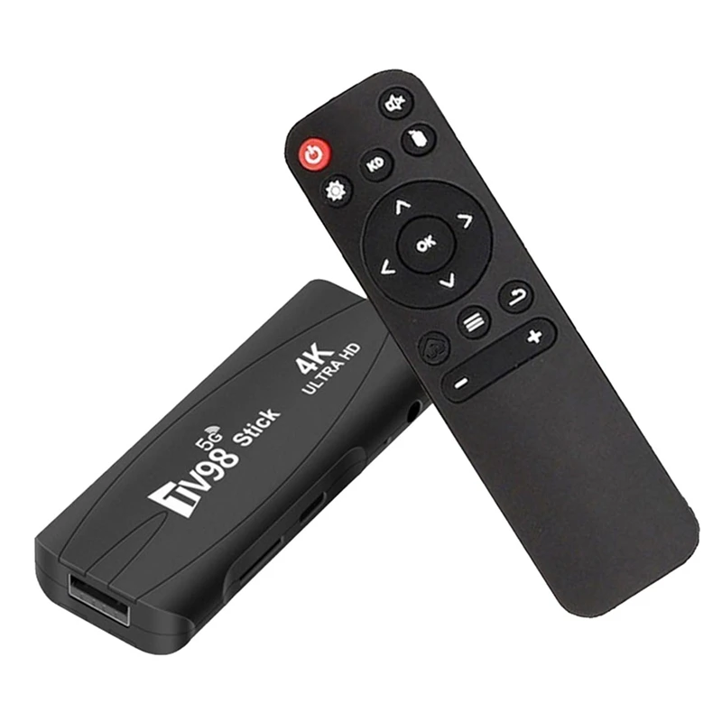 TV98 TV STICK 1G+8G Android12.1 2.4G 5G Wifi Android Smart TV BOX 4K 60Fps Set Top Box Black Plastic 1 Pieces