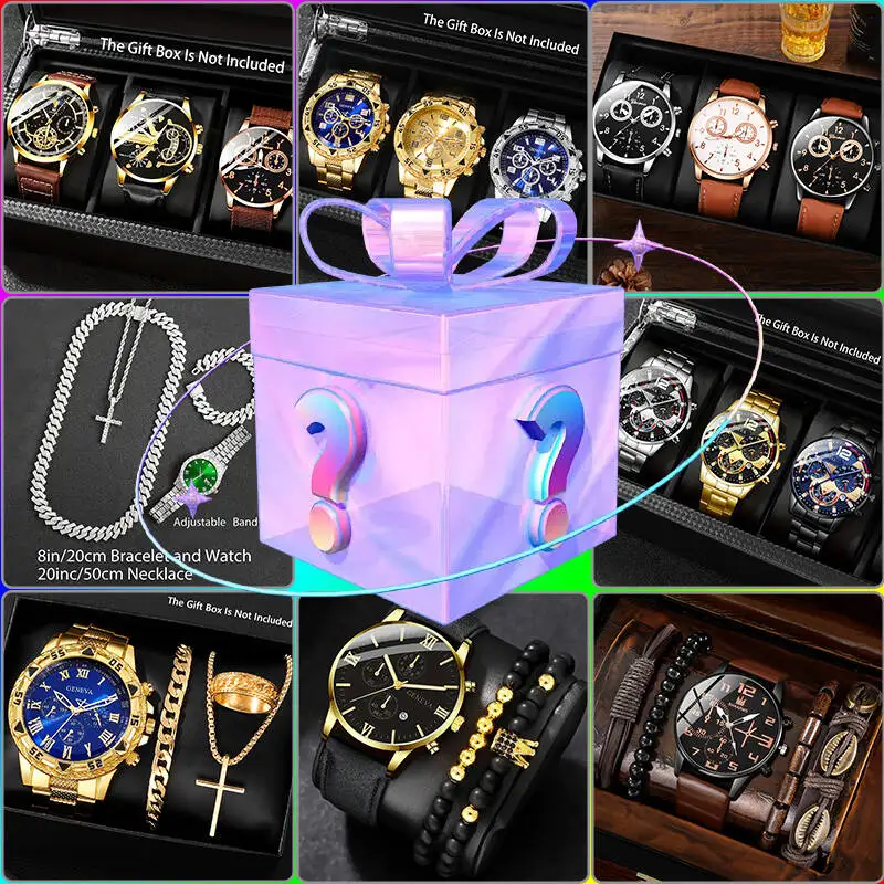 Surprise Mystery Box, 100% Prize Rate, Randomly includes a watch set as shown in the picture.