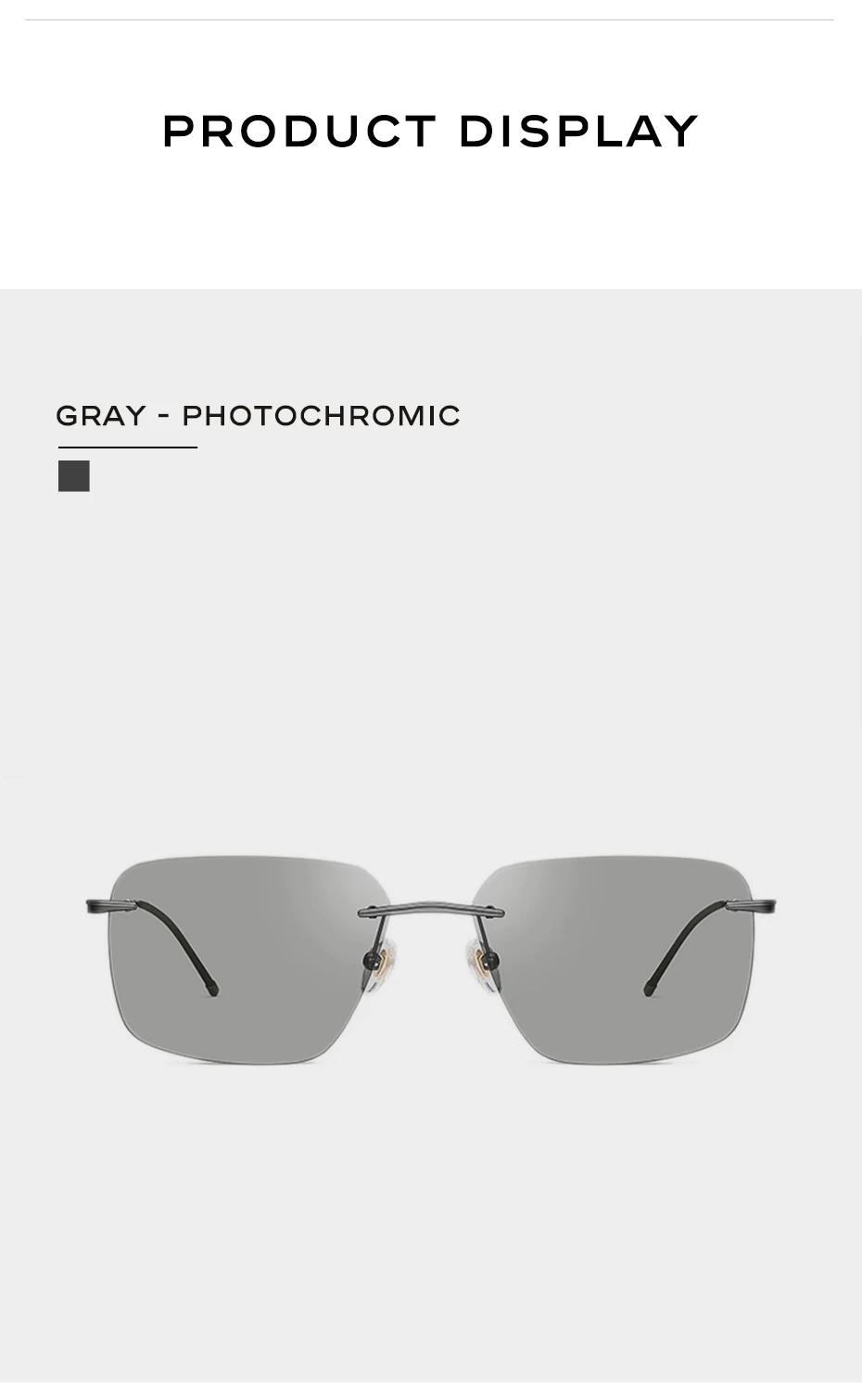 CAPONI reines Titan photo chrome Sonnenbrille randlos polarisiert fahren Herren Sonnenbrille ultraleichte UV400 Marken schirme bs28923 – Detail 13
