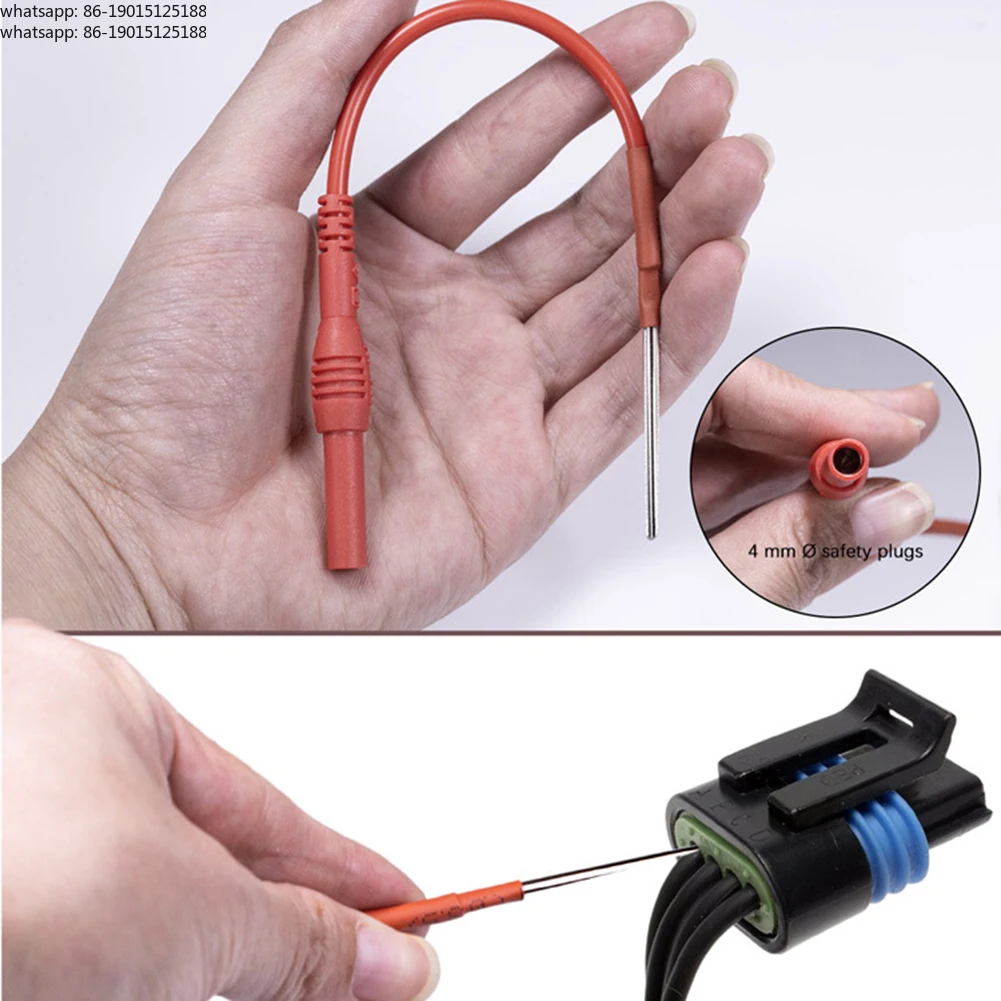 2pcs Silicone Flexible Spoon Back Probe Compatible For 4mm Banana Plug Test Leads Multimeter Hookup Test Connection Accessories