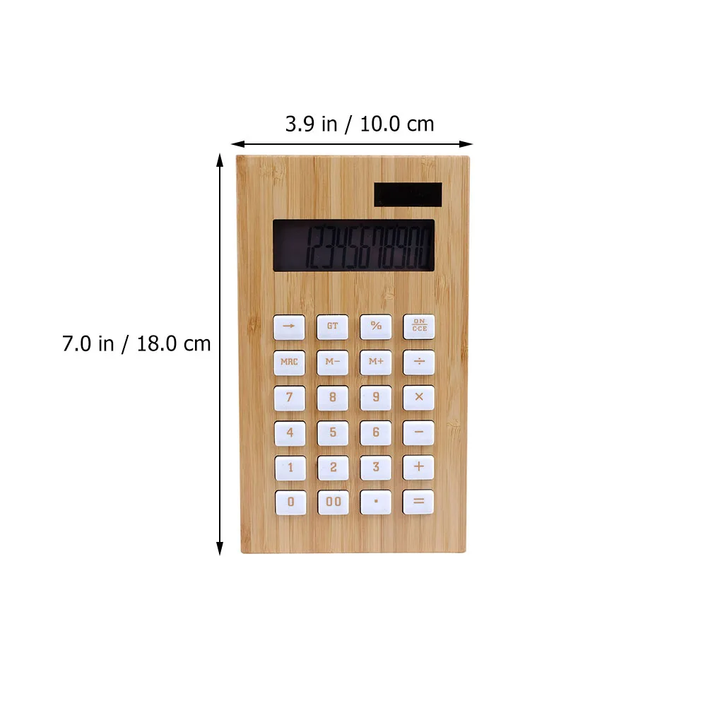 

1pc Solar Wood Simple Simple Solar Calculator Design Calculation Aids Portable For Office Calculation Aids