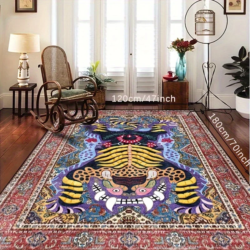 

Tibetan Tiger Carpet Persian-Style Bedroom Area Rug Mat Exotic National Pattern Holiday Rectangle Bath Winter Decoration Rug