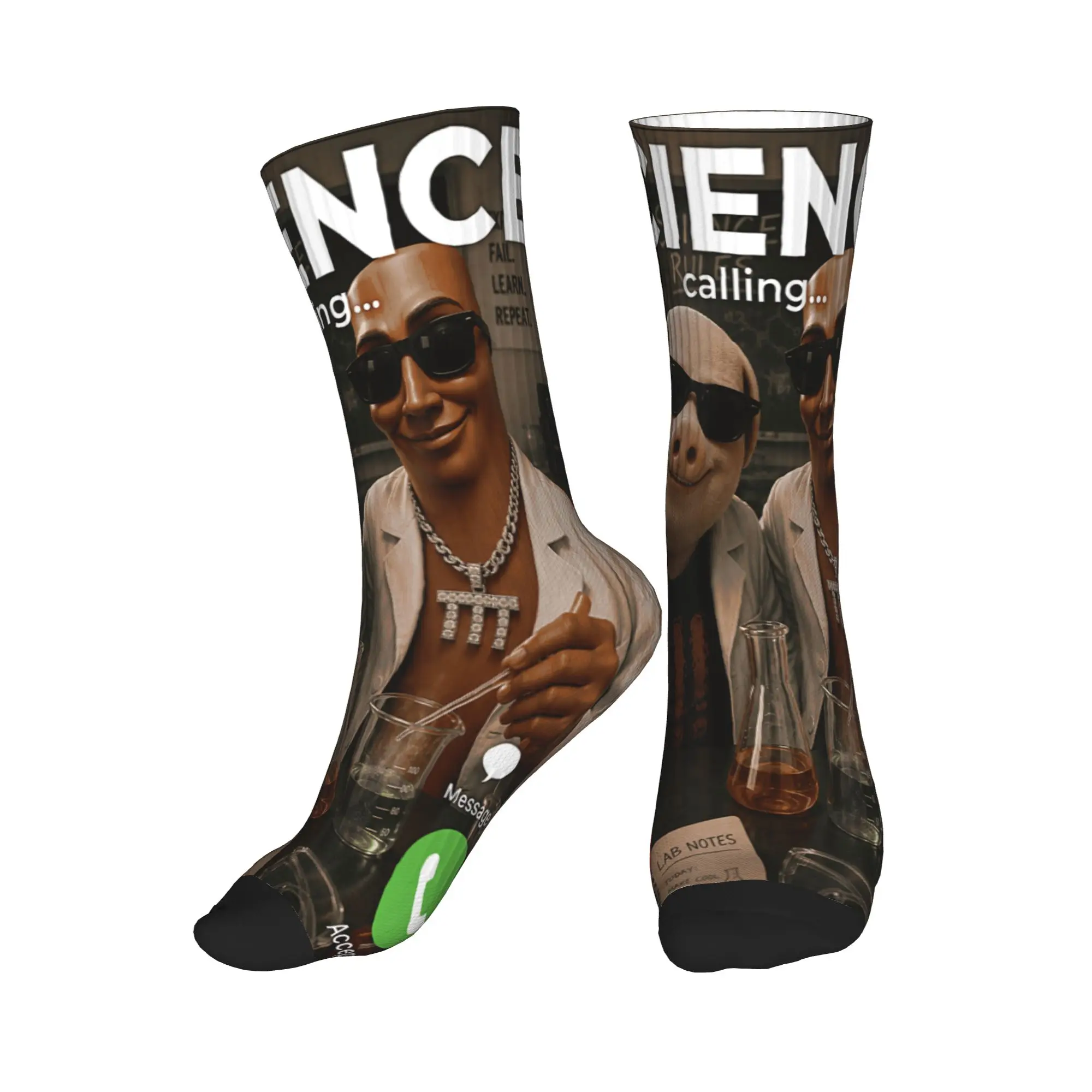 Lab Experiment Bros Tung Sahur John Pork Science Lab Meme Stockings Men Socks Casual Socks Autumn Running Sports Non Skid Socks