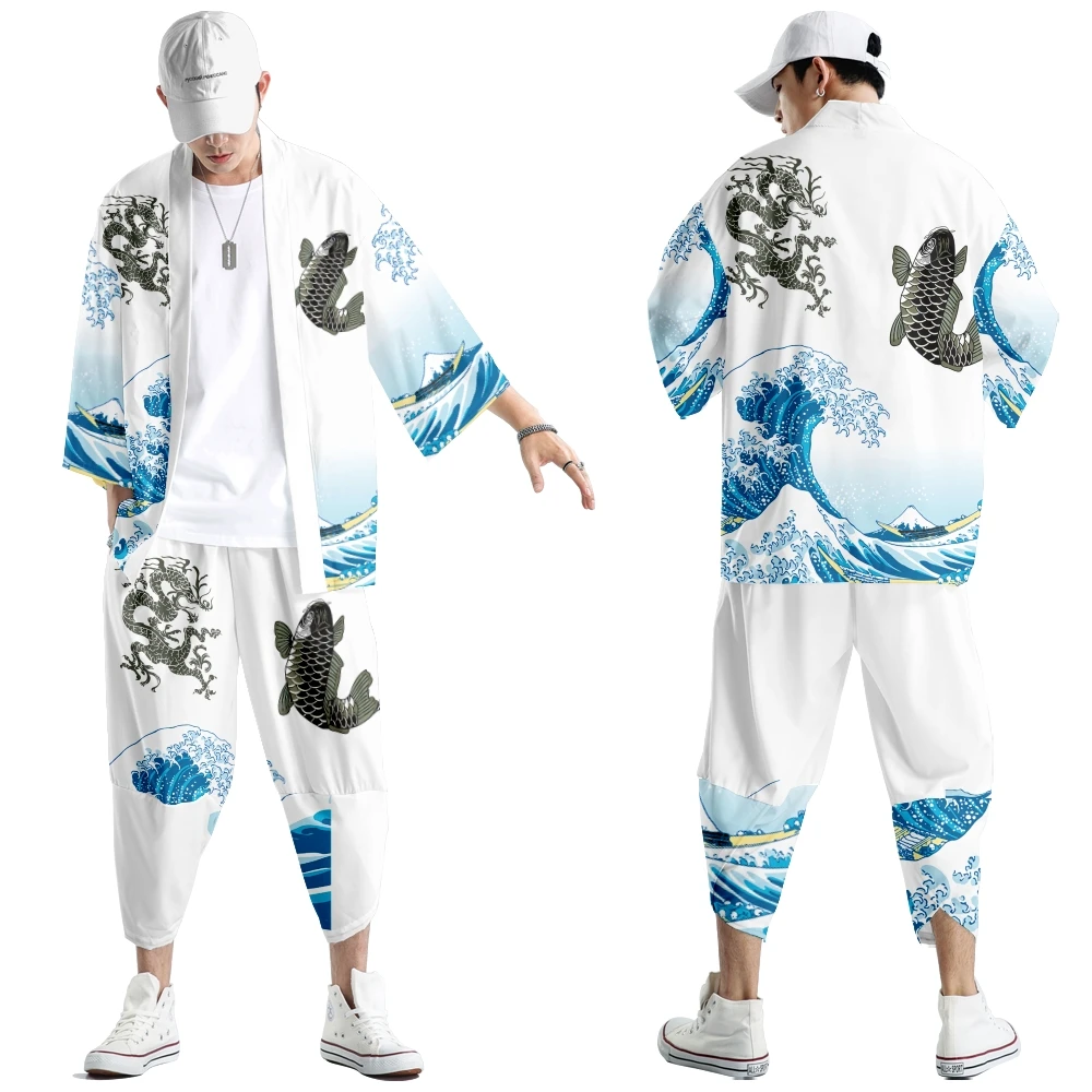 

Japanese kimono and pants traditional yukata men kimono cosplay kimono femme japanese kimonos kimono girls Beach Haori