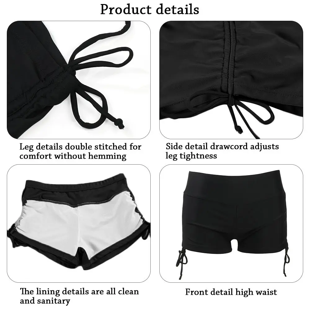 5 Sizes Fashion Womens Ladies Beach Pool Swim Shorts Boy Style Swimming Bikini Bottoms Swimwear Accessories