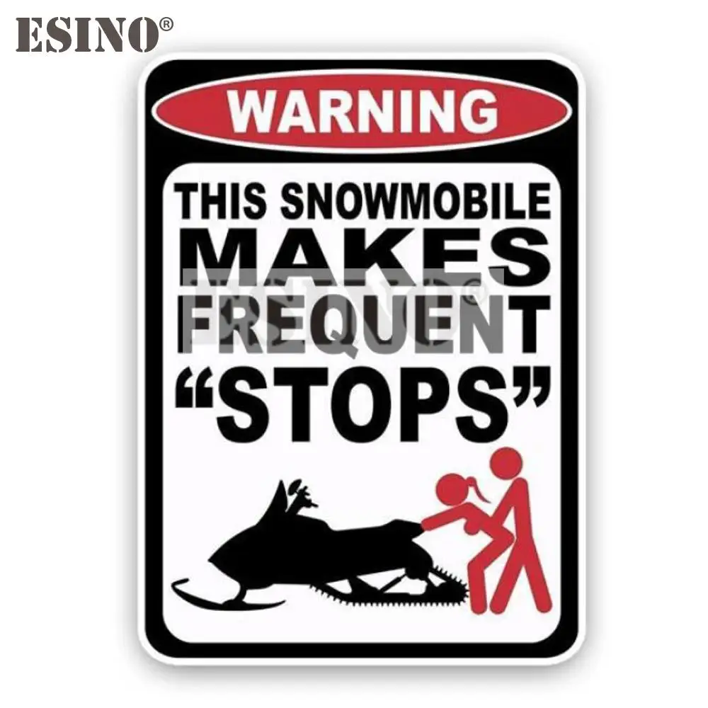 Car Styling Funny Warning This Snowmobile Makes Frequent Stops PVC Decal Waterproof Car Body Sticker Pattern Vinyl