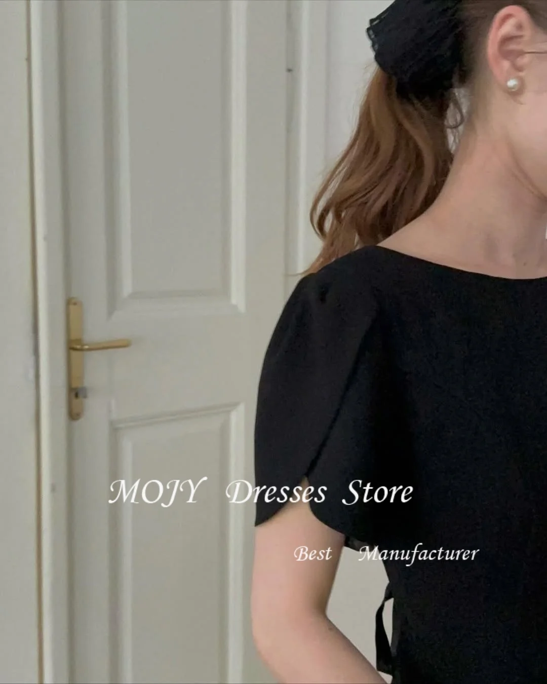 Mojy بدون ظهر 2025 فساتين العروس الجميلة المخصصة فساتين زفاف الأميرة الكورية فستان الزفاف الكوري لالتقاط الصور