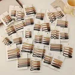 Milk Coffee Color Seamless Hair Clip Women's Side Bangs Clip Headpiece Shredded Hair Clip Duck Beak Clip One Line Clip Edge Clip