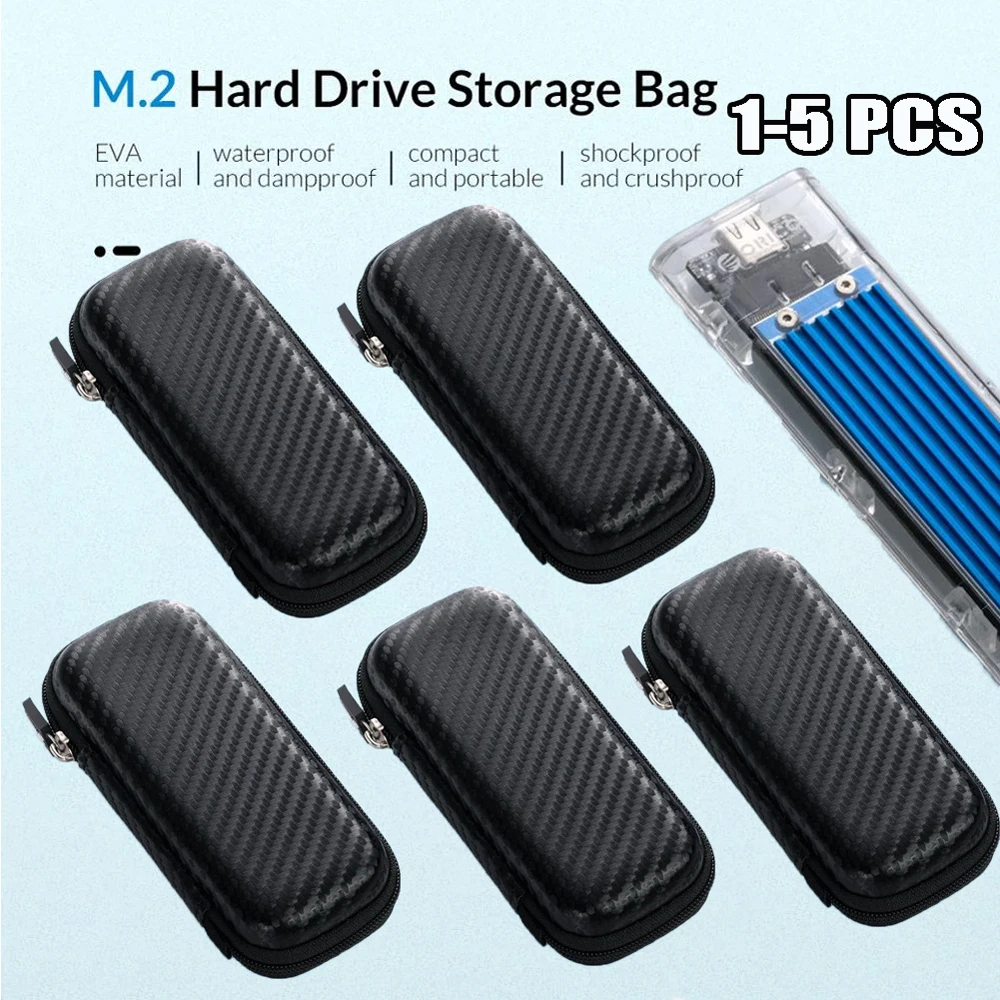 

ORICO M.2 Hard Disk Case EVA Portable HDD Storage Protection Bag for External M.2 Hard Drive/Earphone/Data Line HDD Case Black