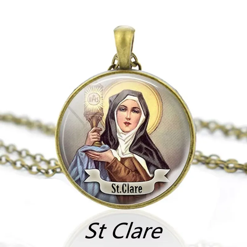 St Francis Patrick Michael Virgin Mary Necklace Christian Saint Pendant Necklace Religion Jewelry Gifts