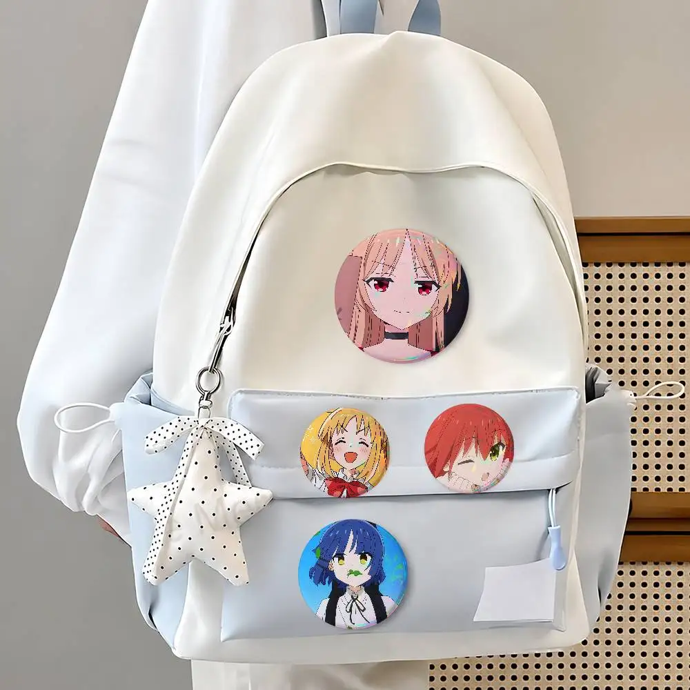 B-BOCCHI T-THE ROCK Creative Round Button Pins Badge Set Cartoon Anime Movie Music Pattern Brooches For Bags Jackets