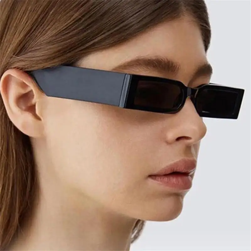Rectangle Shaped Small Frame Sunglasses European and American Men Women Trendy Round Face Slimming Street Hip-hop Sun Glasses