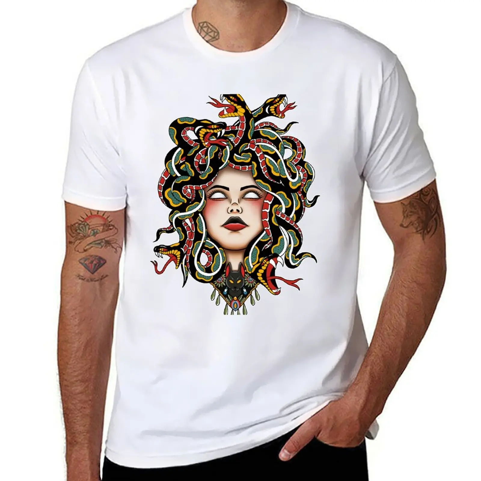 

Medusa old school T-Shirt Man t-shirt customs design your own anime tshirt funny gifts t shirts men