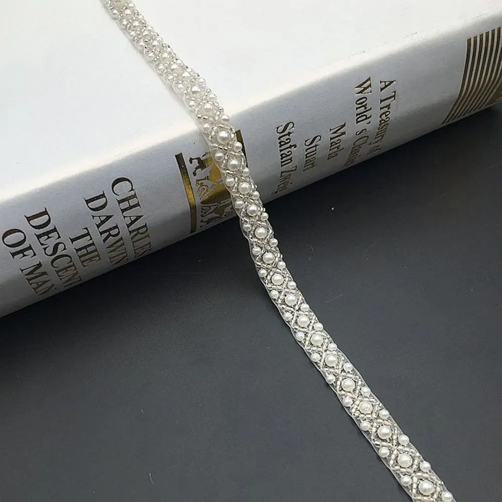 خوذة اليدوية النسيج الزفاف الخياطة اكسسوارات الزفاف زين الشريط فستان ديكور الدانتيل تقليم مطرز #4