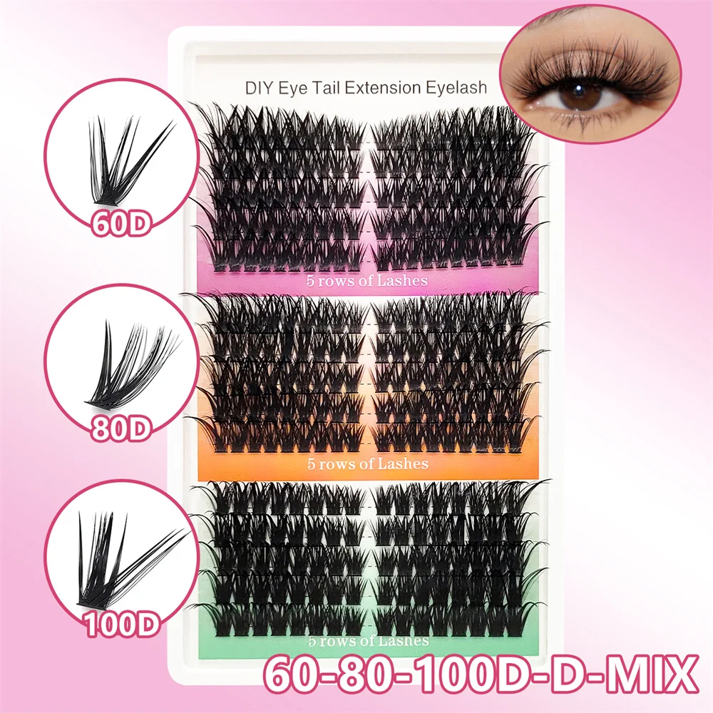 15-Line Soft Segmented Eyelashes C/D DIY Mixed Thick Natural Looking Eyelashes for Volume Makeup