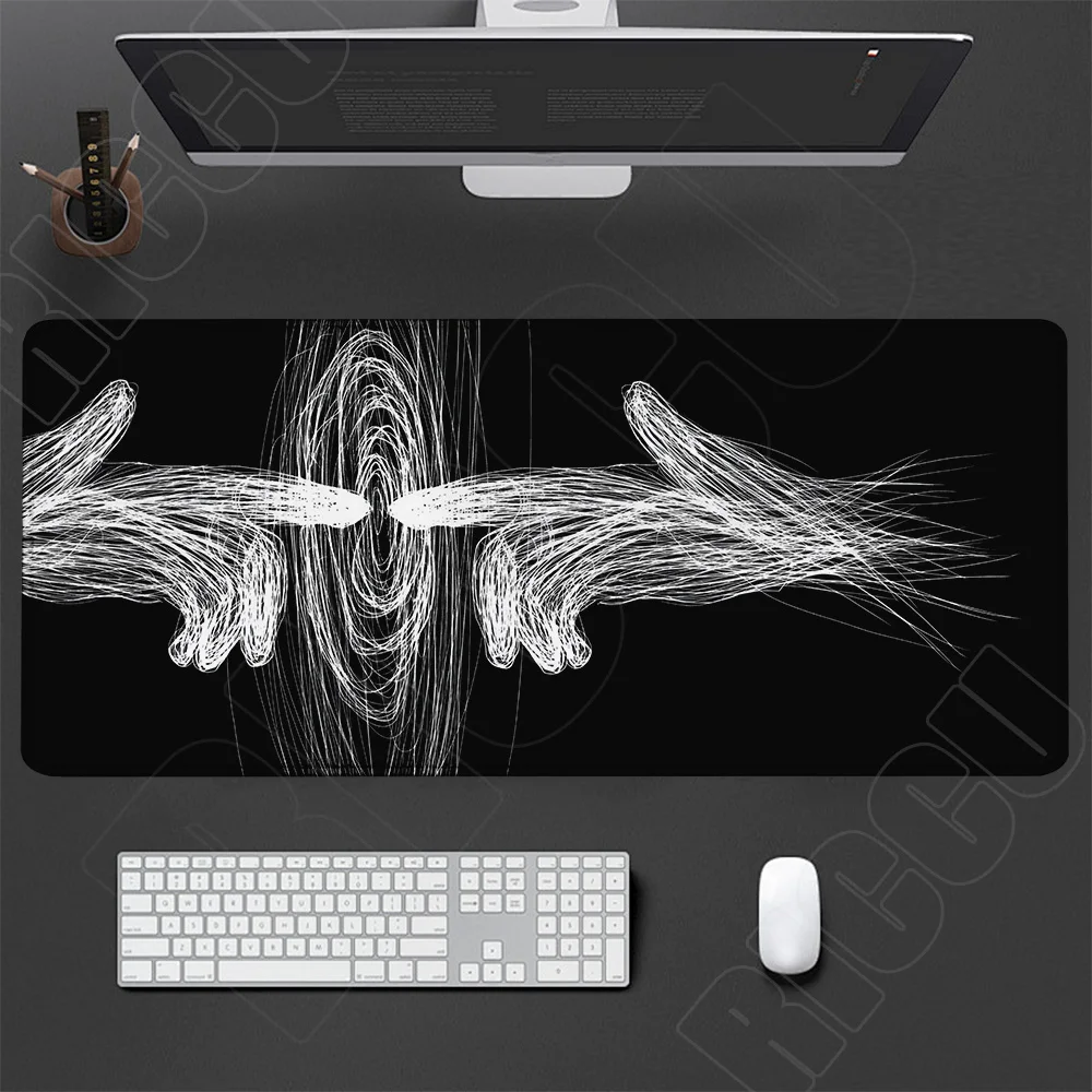XXL HD Großes Schwarz-Weißes Gotisches Handgefertigtes Mauspad PC Gaming Home Office Setup Laptop Tastaturunterlage Esports Schreibtischunterlage Gamer-Teppich – Detail 7