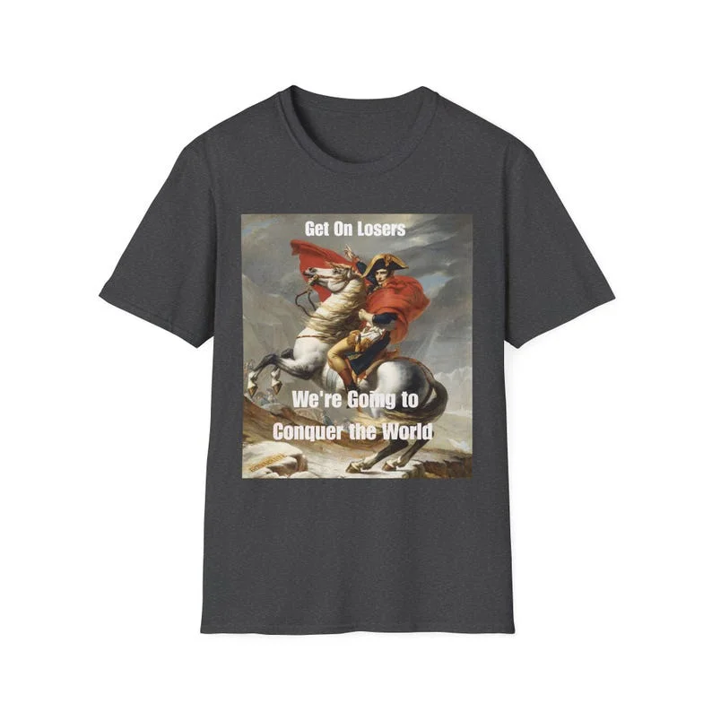 Napoleon Crossing The Alps Historical Conqueror Retro French Leader Top Military Historical Clothing Get on Losers T-shirt Tops