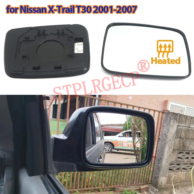Für Nissan X-Trail T30 2001-2007 Auto Außenspiegel Seitenspiegel Elektrisch Links & Rechts Spiegelglas Beheizte Platte Teile LH RH
