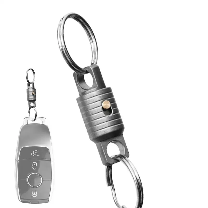 Titanium Key Ring Portable Double-End Swivel Keychain Rotatable Key Linker Metal Car Key Holder Pull Apart Keychain Clip