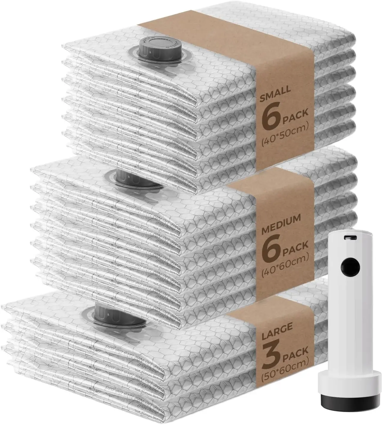 

Вакуумные пакеты для одежды с перезаряжаемым воздушным насосом, 15 штук, для путешествий, экономия места